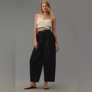 NWT Size MP (Waist 16 - 17.25”) - Anthropologie Cotton Curve Poplin Barrel Pants